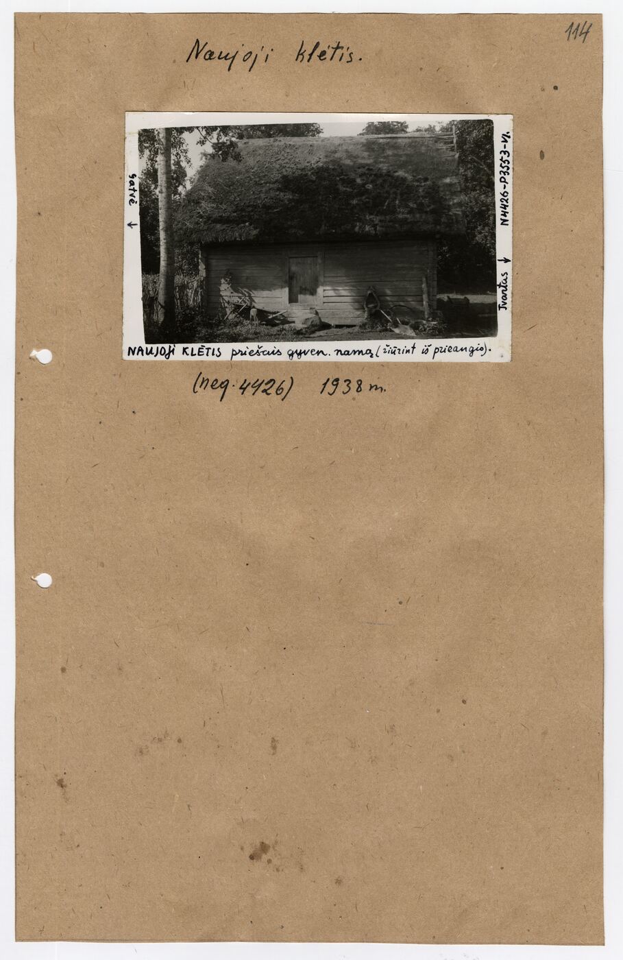 Vincentas Vaitekūnas, Archyvinės bylos Nr. 84 lapas 140. Šiaulių apskr., Pašvitinio vlsč., Mikniūnų kaimo Vinco Gako sodybos naujosios klėties fotografija
