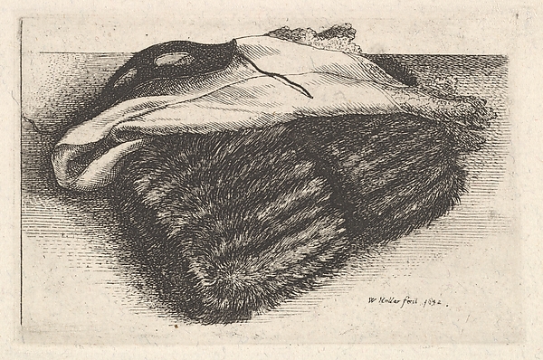 Wenceslaus Hollar, Muff, white kerchief and mask