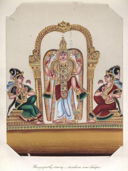 Unknown, One of seventeen mica paintings depicting Hindu deities.