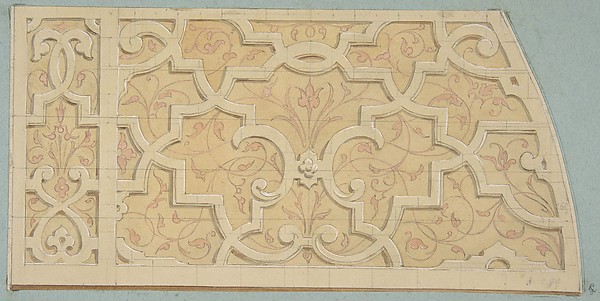 Jules-Edmond-Charles Lachaise, Design for the decoration of the stairway in the Chateau d'Ognon of M. de Machy (Oise, France)