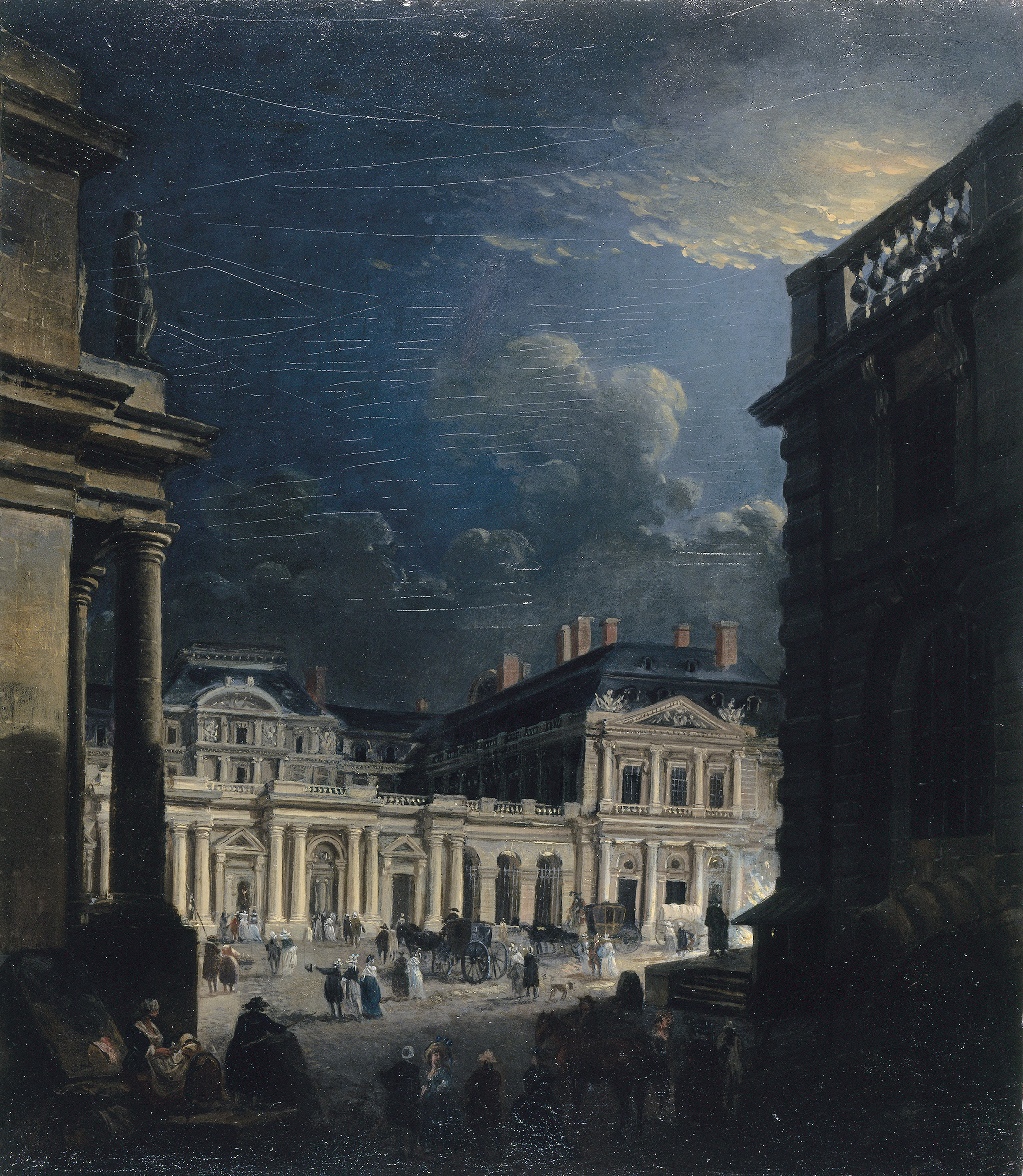 Pierre-Antoine Demachy, La Place du Palais-Royal, au clair de lune