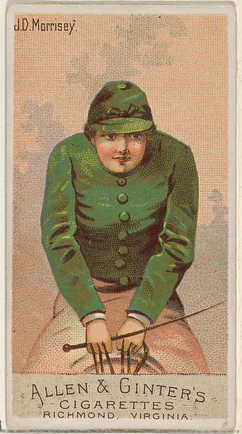 Allen & Ginter, J.D. Morrisey, from the Racing Colors of the World series (N22a) for Allen & Ginter Cigarettes