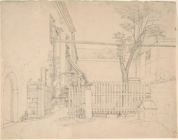 August Heinrich, View of a Courtyard in Loschwitz (?)