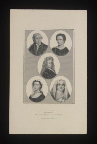unknown, Garrick, Kean, Betterton, Peg Woffington and Mrs. Siddons