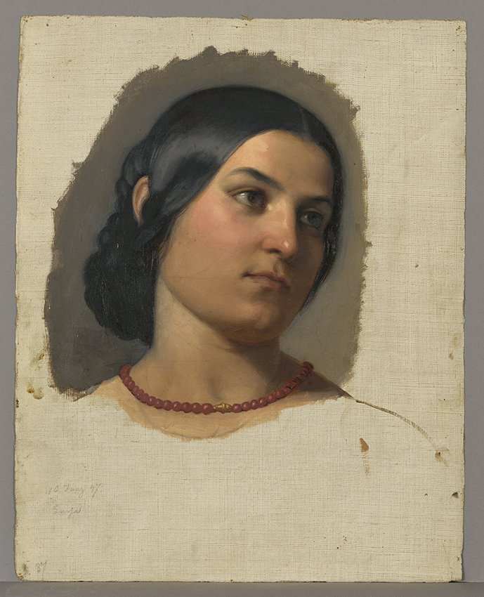 Gustav Metz, Porträtstudie einer jungen Italienerin, 1847