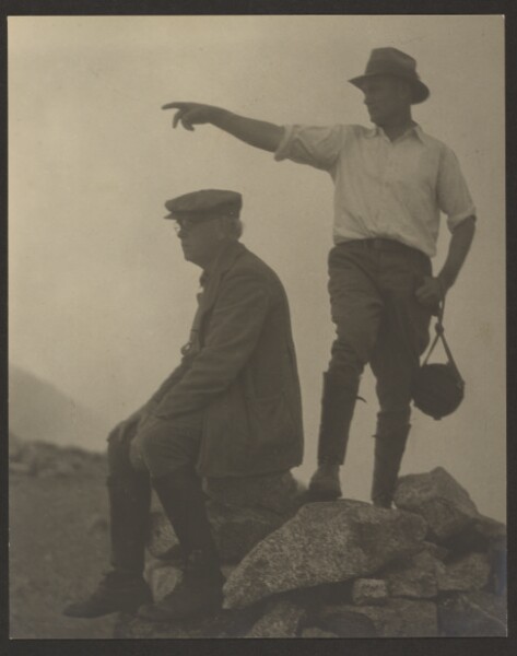 Louis Fleckenstein, [Two Men Looking Left, Old Baldy Peak]