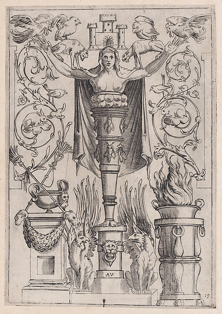 Agostino Veneziano (Agostino dei Musi), Ornamental Panel