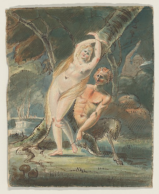 William Hamilton, Amymone (?) with a lecherous satyr