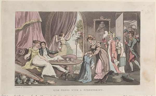Thomas Rowlandson, Quae Genus with a Spendthrift