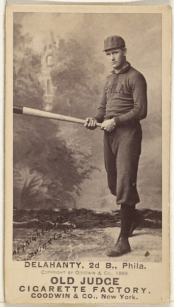 Goodwin & Company, Edward James "Big Ed" Delahanty, 2nd Base, Philadelphia, from the Old Judge series (N172) for Old Judge Cigarettes