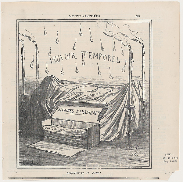 Honoré Daumier, Rest in peace!, from 'News of the day,' published in Le Charivari, August 7, 1871
