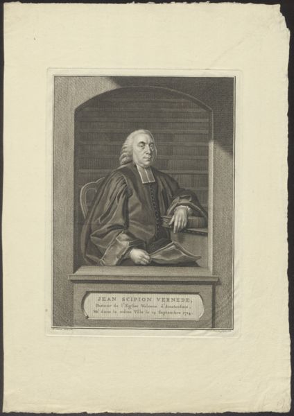 Jacob Houbraken, Portrait of Jean Scipion Vernede, Walloon minister in Amsterdam