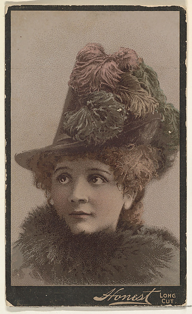 W. Duke, Sons & Co., Actress wearing feathered hat, from Stars of the Stage, Third Series (N131) issued by Duke Sons & Co. to promote Honest Long Cut Tobacco