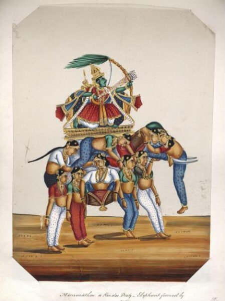 Unknown, One of seventeen mica paintings depicting Hindu deities.