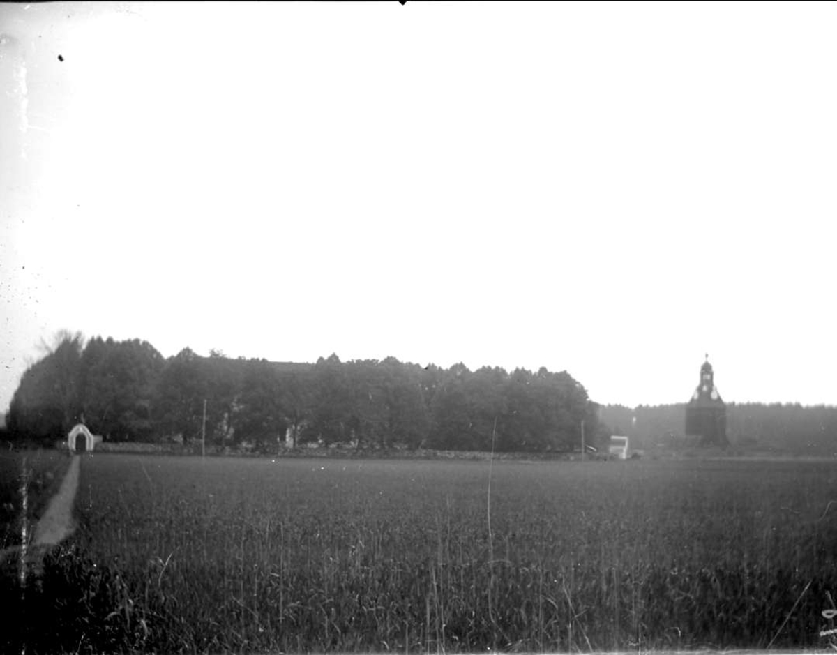 August Fredrik Schagerström, Vy mot Veckholms kyrka, Veckholms socken, Uppland i juni 1914