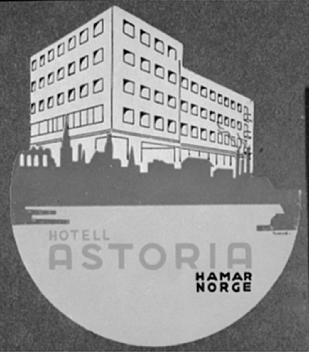 Anno Domkirkeodden, REKLAME FOR HOTELL ASTORIA MED SILHUETT AV HAMAR