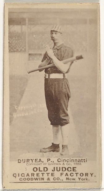 Goodwin & Company, James Newton "Jesse" Duryea, Pitcher, Cincinnati, from the Old Judge series (N172) for Old Judge Cigarettes