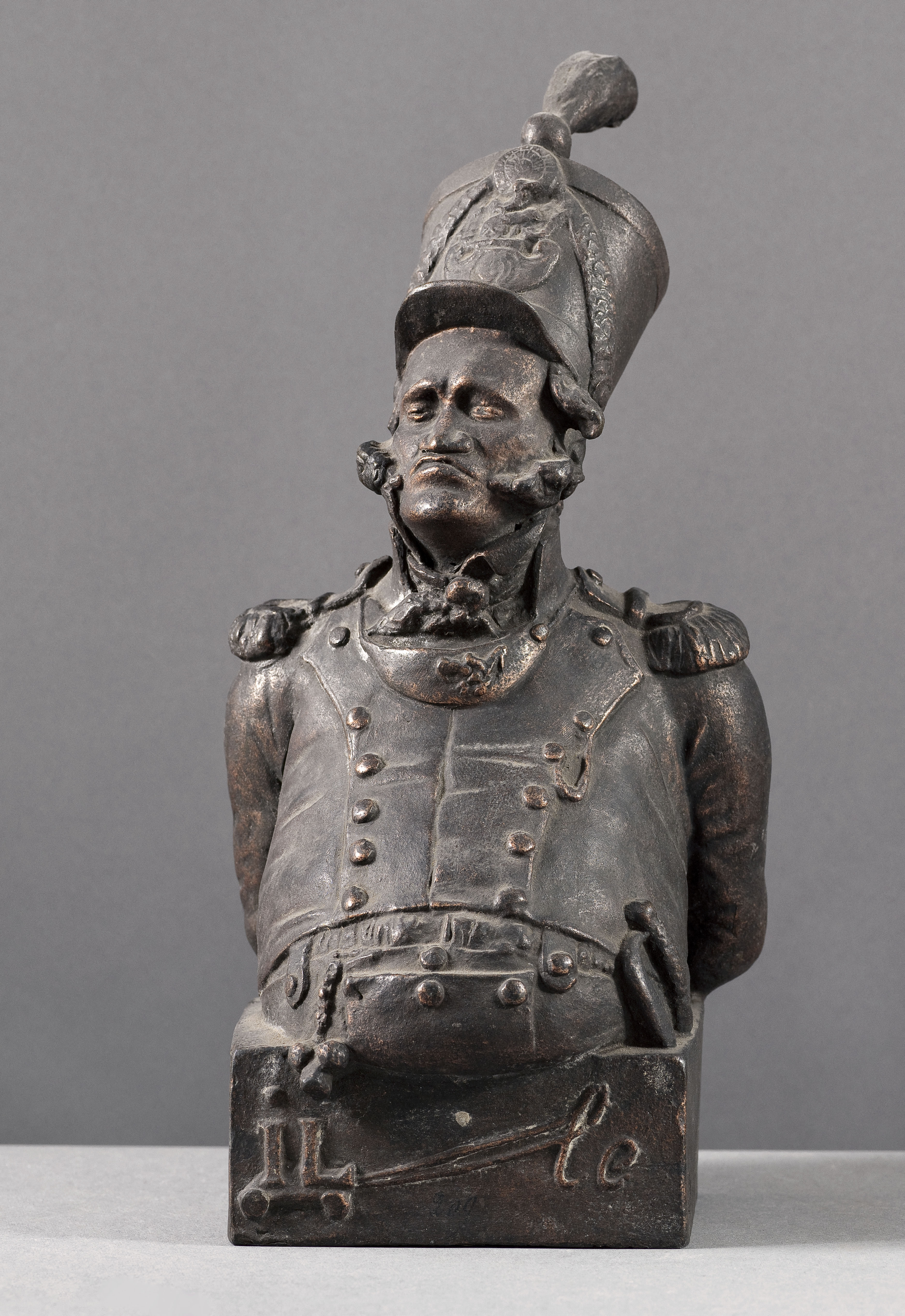 Jean Pierre Dantan, Portrait-charge de Louis Lemenil (1804 -1872), acteur. Rôle du capitaine Truguet dans "Le Conseil de Discipline"