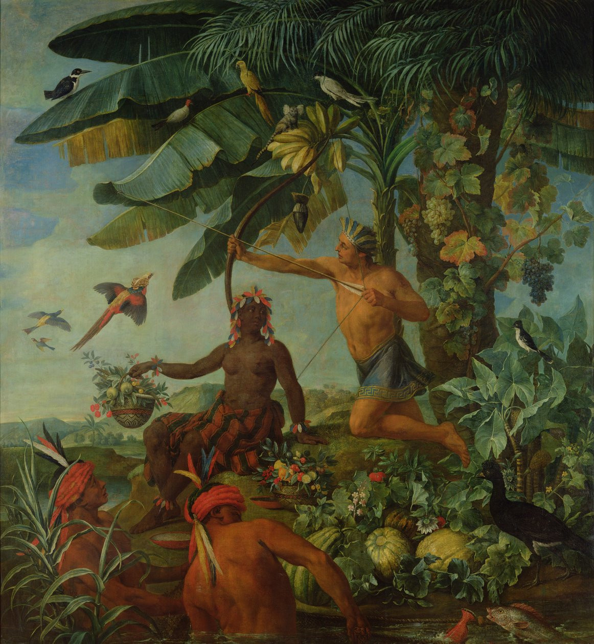 Alexandre-François Desportes, Chasseur et pêcheur indiens