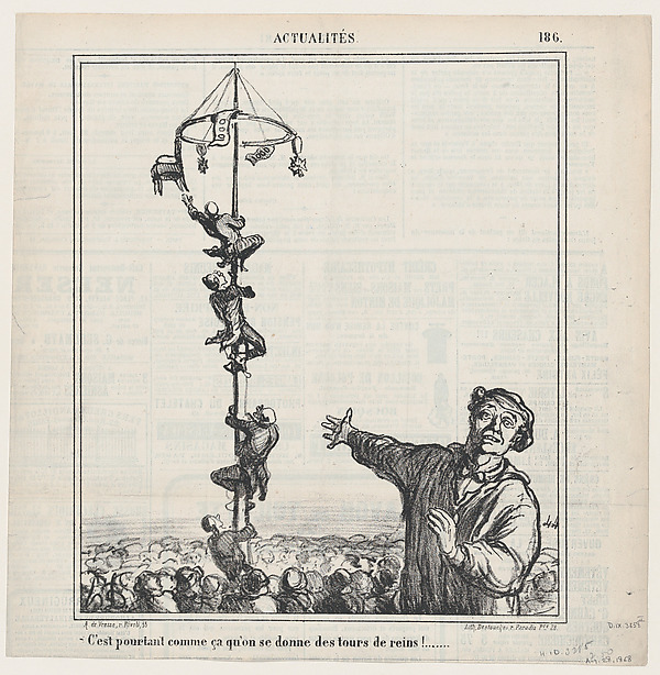 Honoré Daumier, This is just the way to strain your back, from "News of the day"