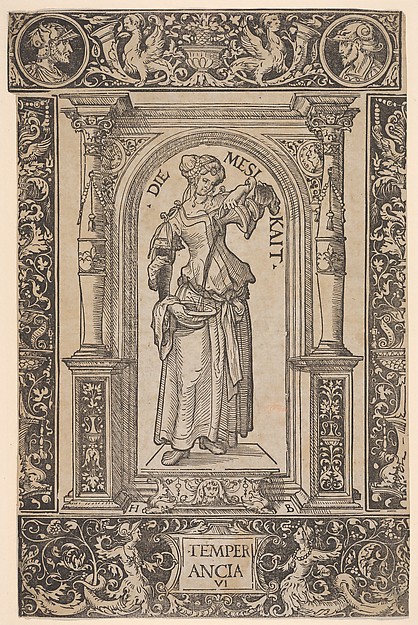 Hans Burgkmair, Temperance (Die Mesikait), from "The Seven Virtues"