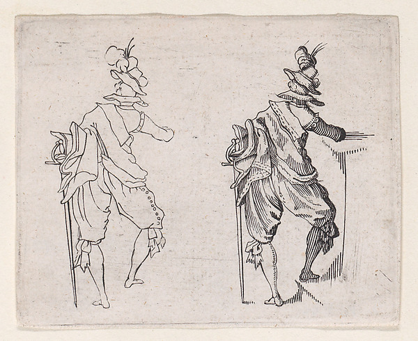 Anonymous, Copy of L'Homme Vu de Dos, Avec un Grand Épée (Man Viewed from Behind, With a Large Sword), from "Les Caprices" Series A, The Florence Set