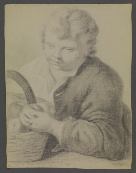 Giovanni Battista Piazzetta, Siddende dreng med frugtkurv, halvfigur