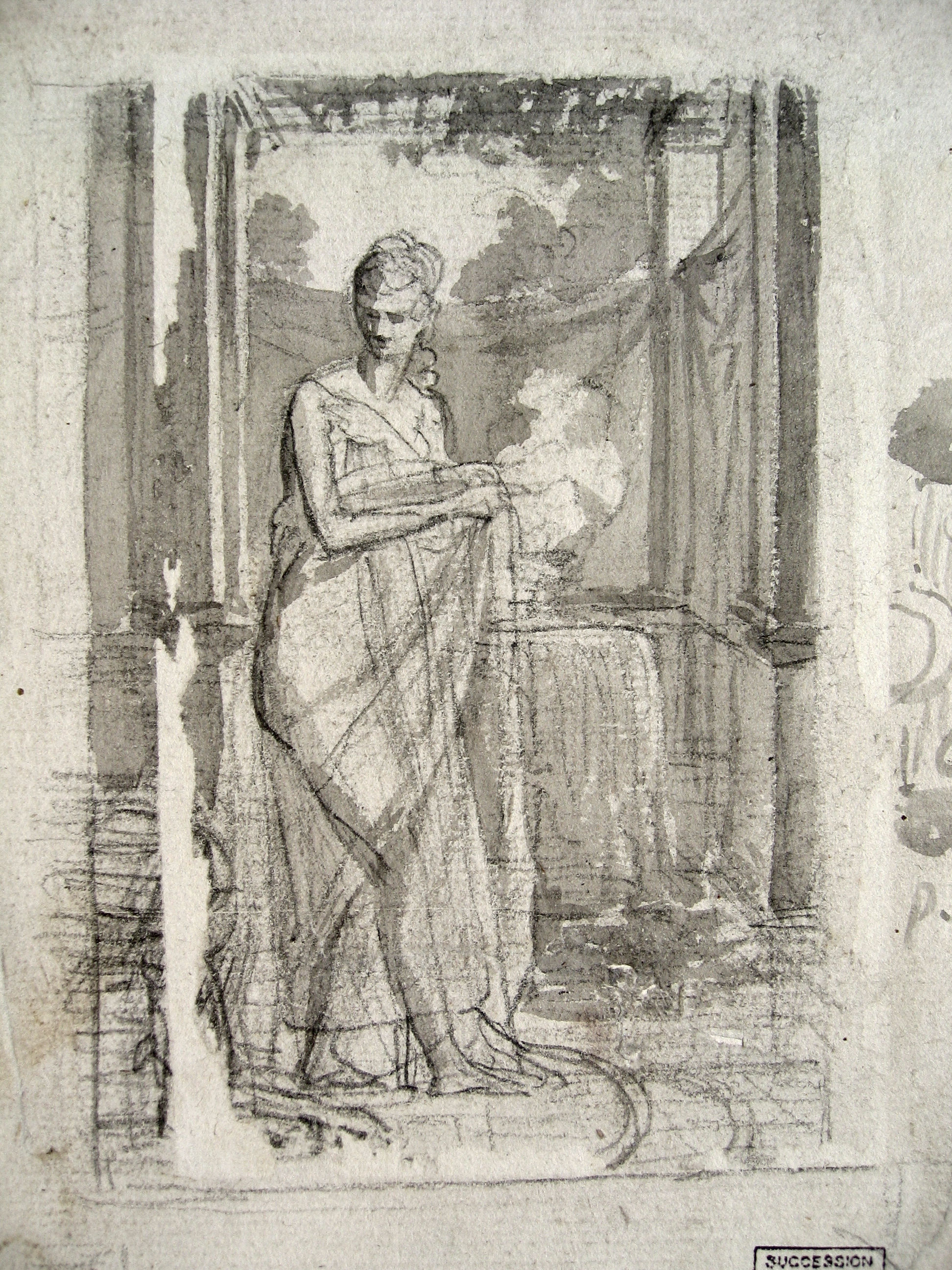 François Gérard, Projet d’étude pour le portrait en pied de Mme Récamier au bain