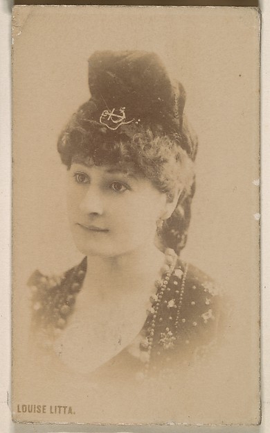 Kinney Brothers Tobacco Company, Louise Litta, from the Actresses series (N246), Type 1, issued by Kinney Brothers to promote Sporting Extra Cigarettes