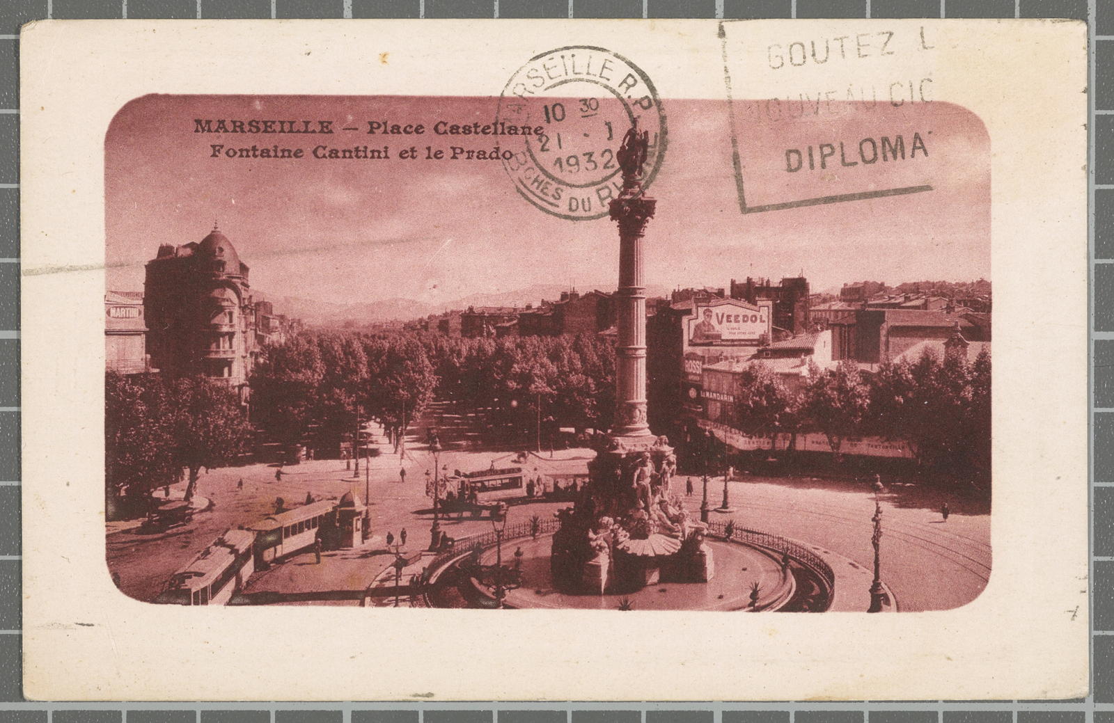 Desconegut, Marseille - Place Castellane. Fontaine Cantini et le Prado