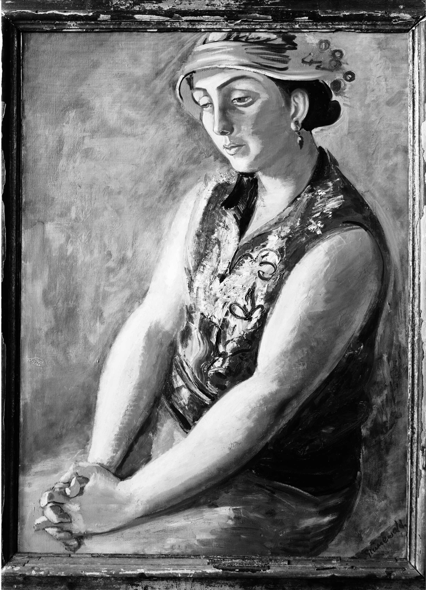 Paul Sandberg, Oil painting of artist Isaac Grünewald depicting Carin Östberg, Östgöta nation, Uppsala 1943