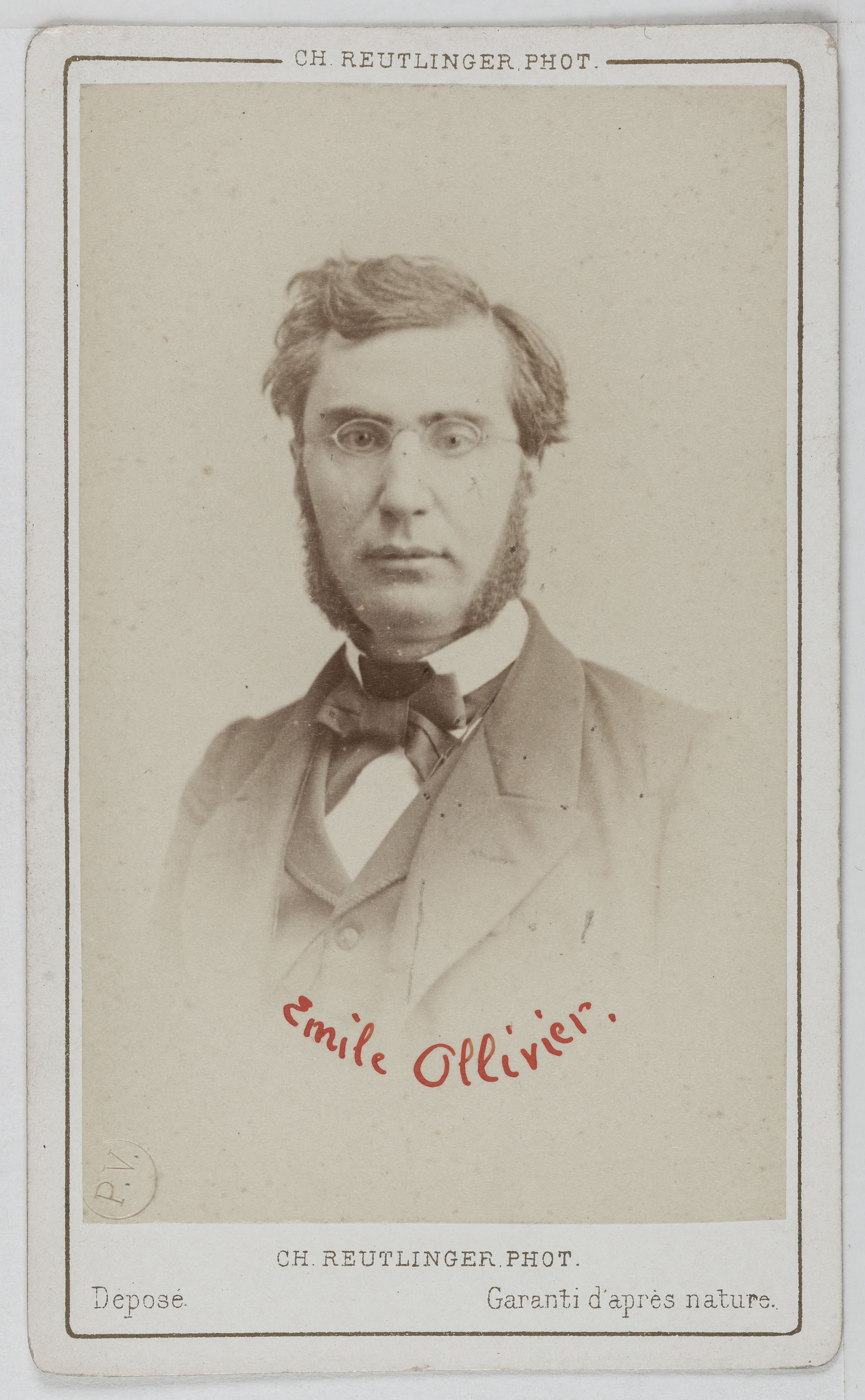 Charles Reutlinger, Portrait d'Emile Ollivier (1825-1913), avocat, homme politique et écrivain.