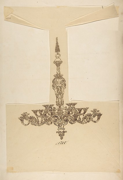 Anonymous, French, 19th century, Design for a Chandelier