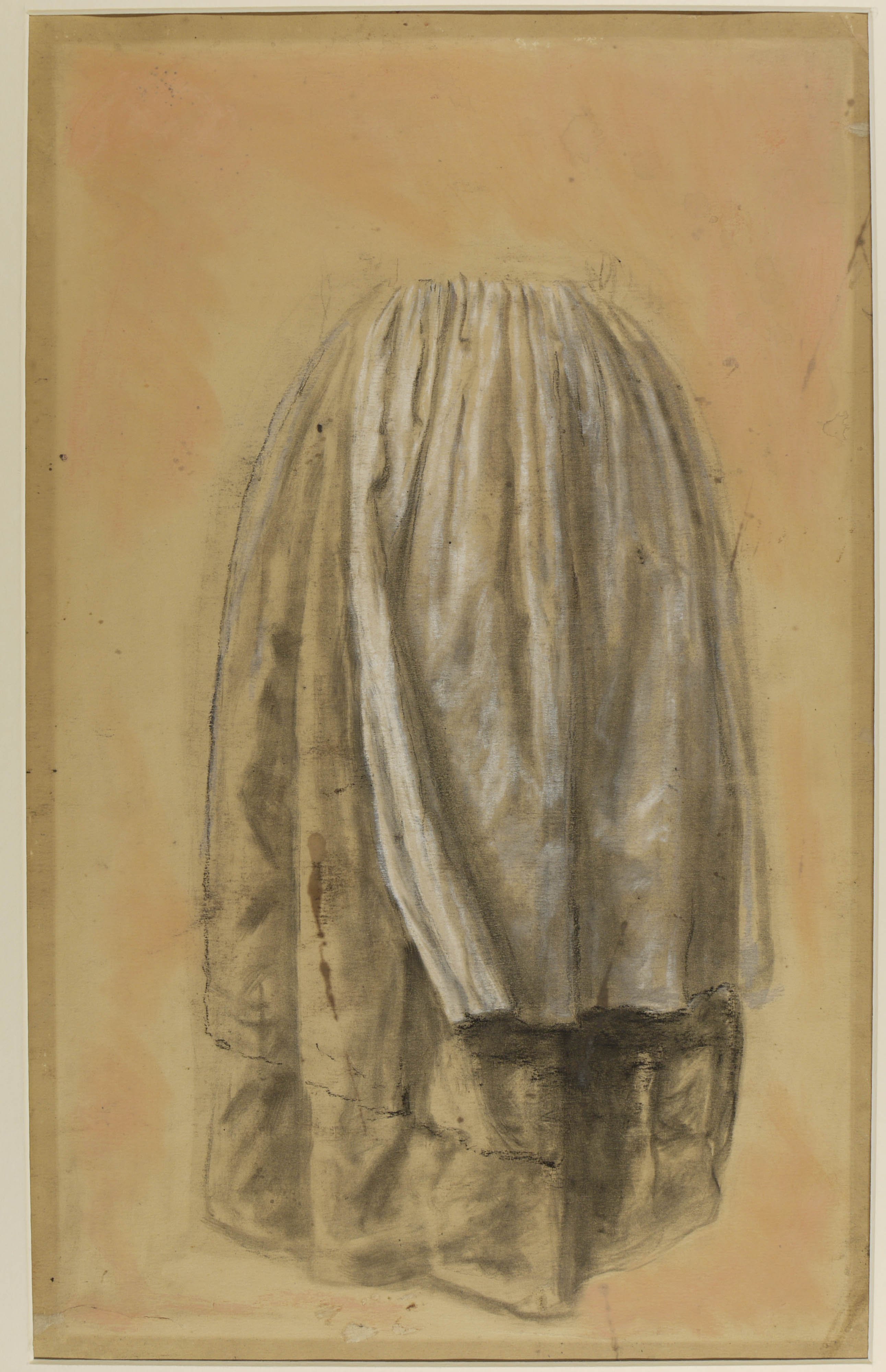 Johann Jakob Serr, Pastellstudien zum Herbstfest bei Rhodt (HMP_1988_0183) - Die Schürze von Anna Runck