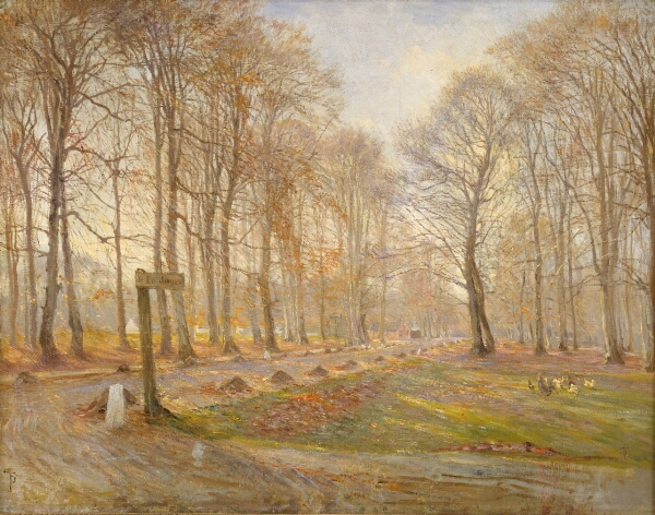 Theodor Philipsen, En sen efterårsdag i Dyrehaven. Solskin