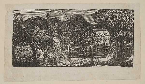 William Blake, Shepherd Chases Away a Wolf, from Thornton's "Pastorals of Virgil"