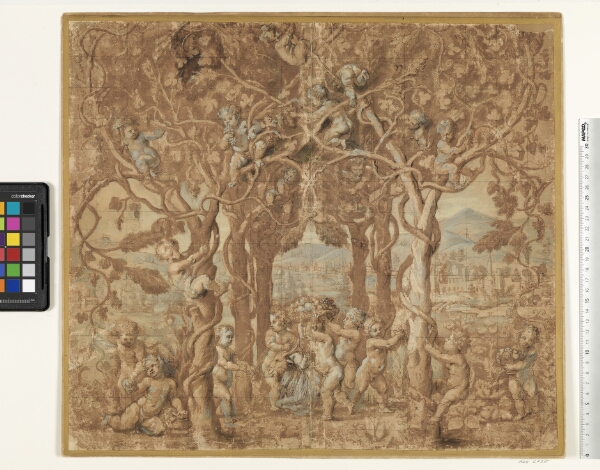 Giulio Romano, Putti høster vin og leger med en ged