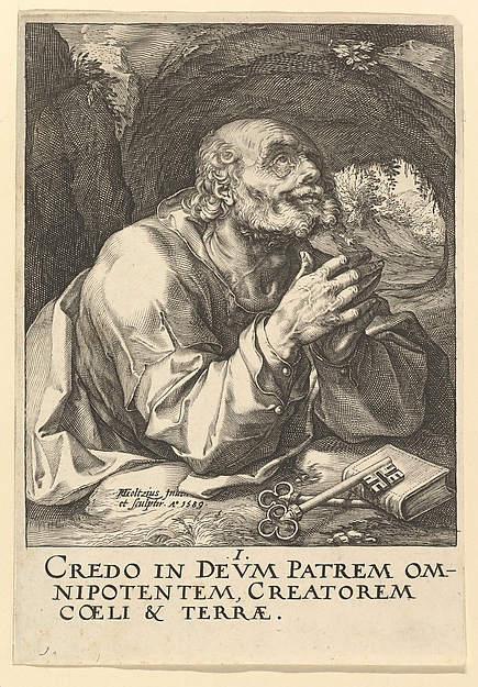 Hendrick Goltzius, St. Peter, from "Christ, the Apostles and St. Paul with the Creed"