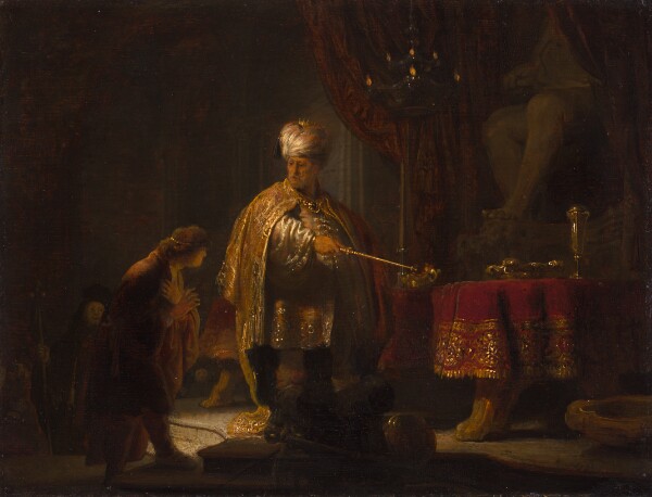Rembrandt Harmensz. van Rijn, Daniel and Cyrus Before the Idol Bel