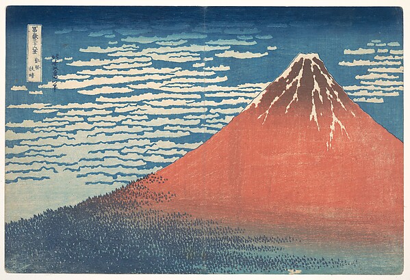 Katsushika Hokusai, South Wind, Clear Sky (Gaifū kaisei), also known as Red Fuji, from the series Thirty-six Views of Mount Fuji (Fugaku sanjūrokkei)