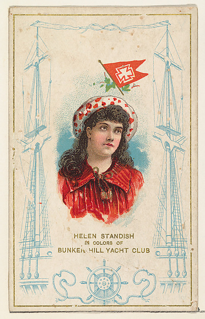 W. Duke, Sons & Co., Helen Standish in Colors of Bunker Hill Yacht Club, from the Yacht Colors of the World series (N140) issued by Duke Sons & Co. to promote Honest Long Cut Tobacco