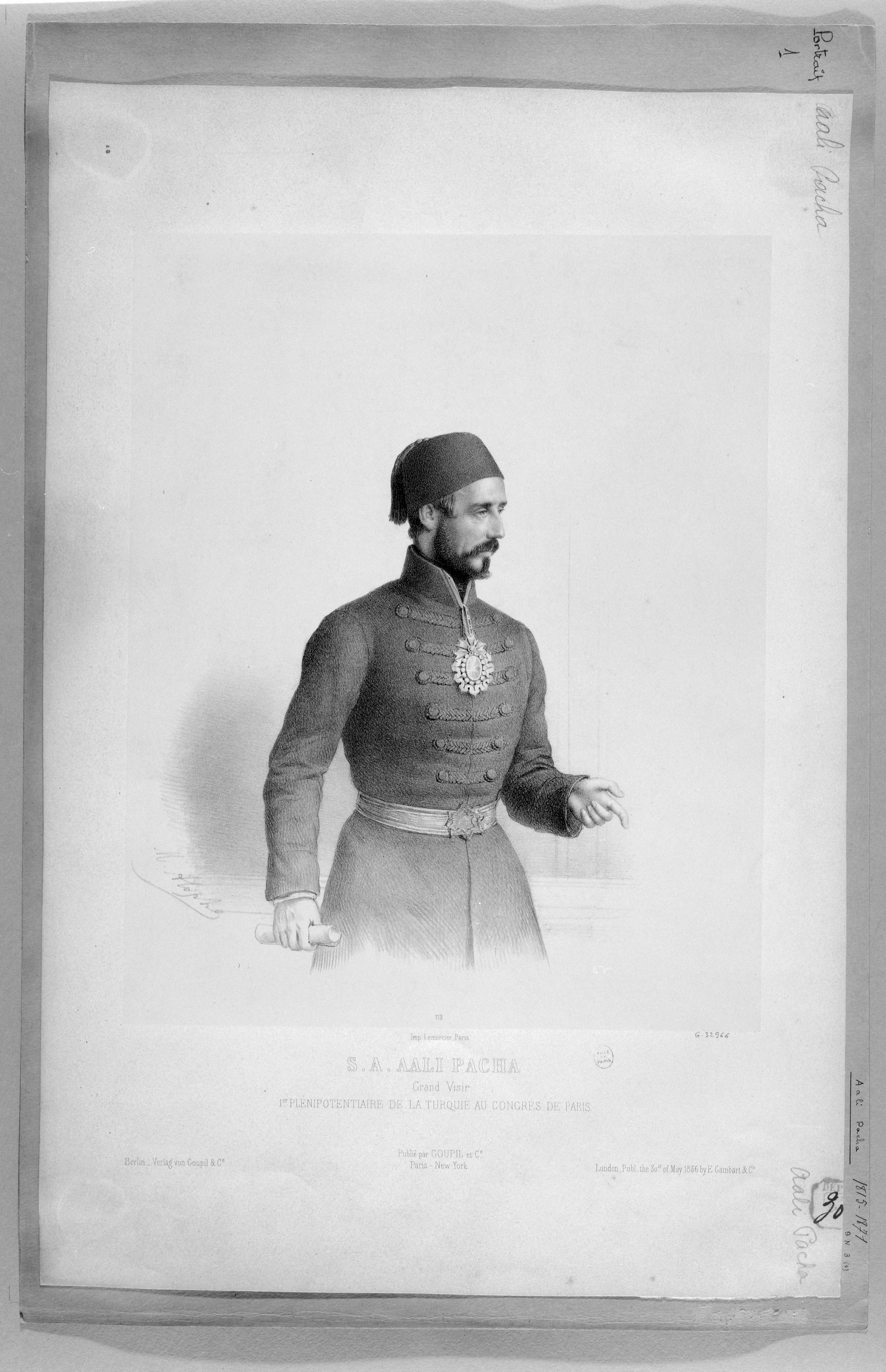 Marie-Alexandre Alophe, S.A. Aali Pacha Grand Visir