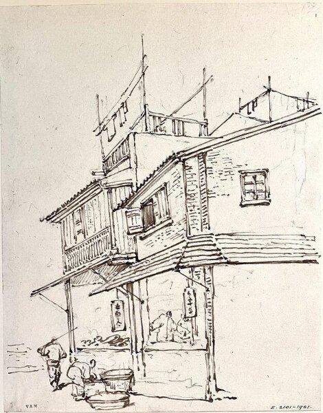 George Chinnery, Chinese shops and figures, Macau