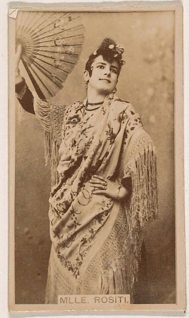 Kinney Brothers Tobacco Company, Mlle. Rositi, from the Actresses series (N245) issued by Kinney Brothers to promote Sweet Caporal Cigarettes