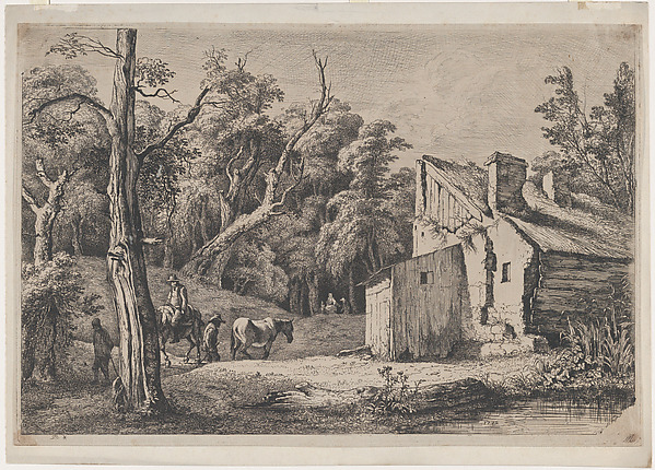 Jean Jacques de Boissieu, Entrance to the Forest of Brie with Cottage on the Right