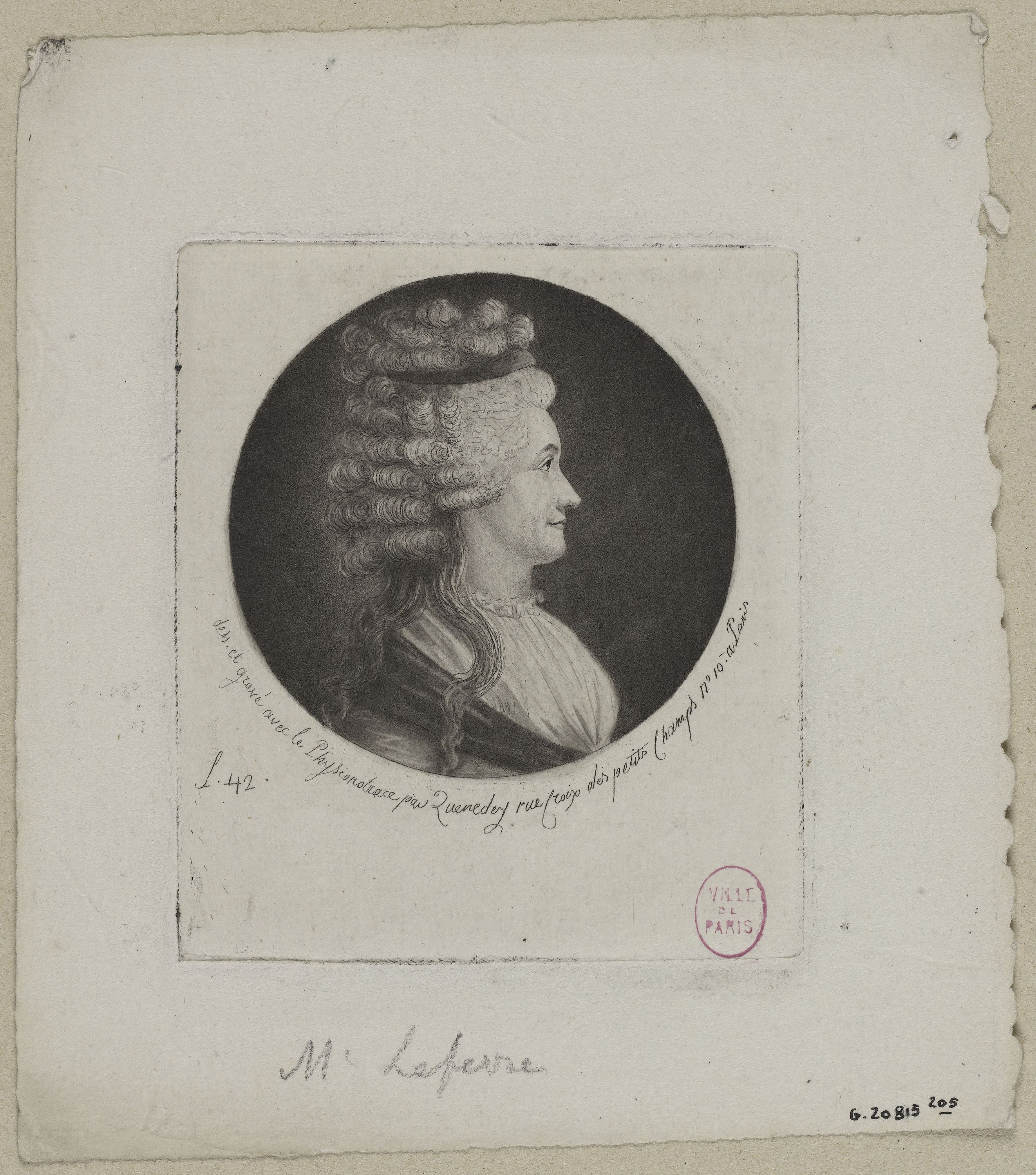 Edmé Quenedey, Portrait de Madame Lefevre