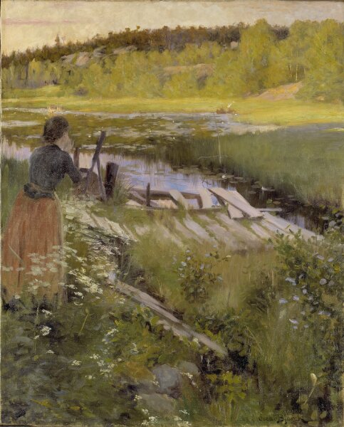 Oscar Björck, Vid insjön. Motiv från Balingsta