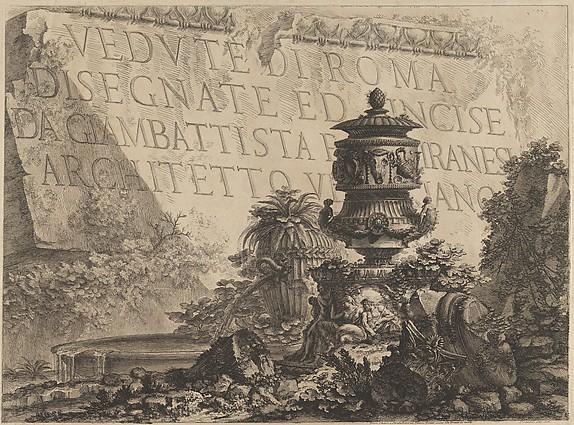 Giovanni Battista Piranesi, Title page for "Vedute di Roma"