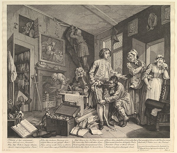 William Hogarth, A Rake's Progress, Plate 1