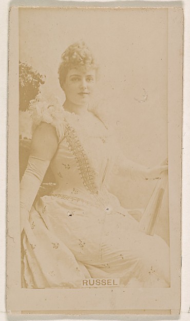 Kinney Brothers Tobacco Company, Russell, from the Actresses series (N245) issued by Kinney Brothers to promote Sweet Caporal Cigarettes
